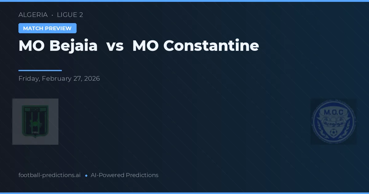 MO Bejaia vs MO Constantine — typy i zapowiedź meczu