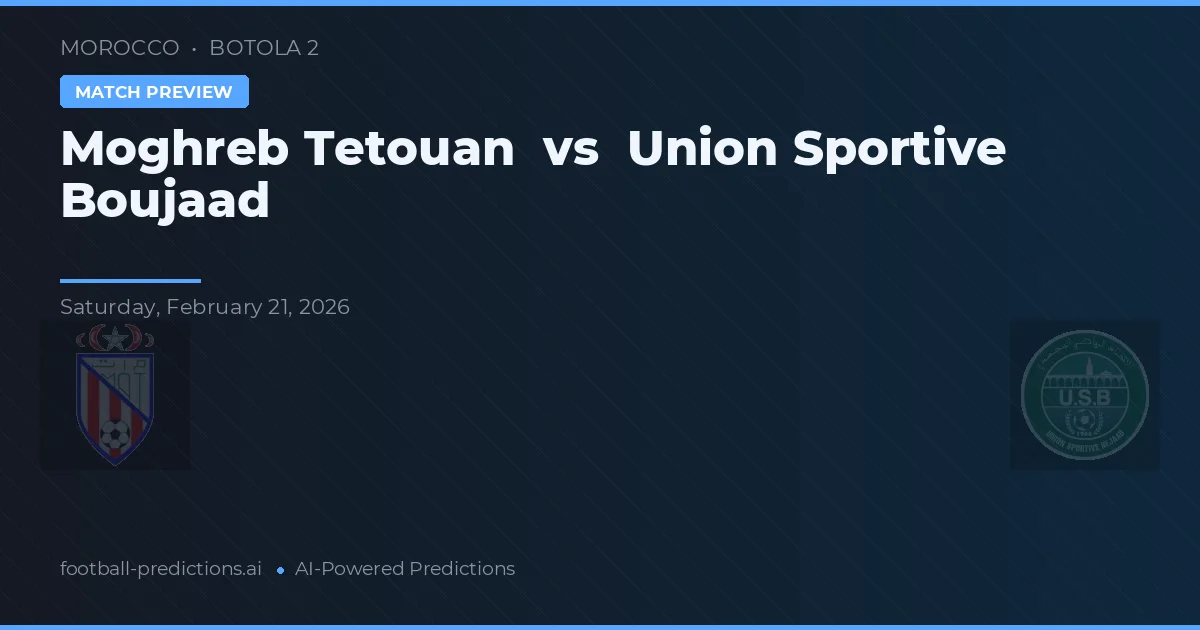 Moghreb Tetouan vs Union Sportive Boujaad — typy i zapowiedź meczu