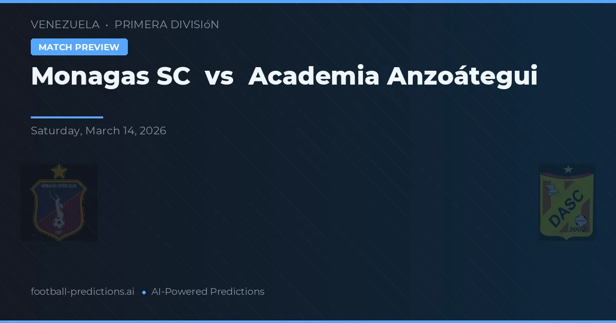 Monagas SC vs Akademia Anzoátegui — typy i zapowiedź meczu
