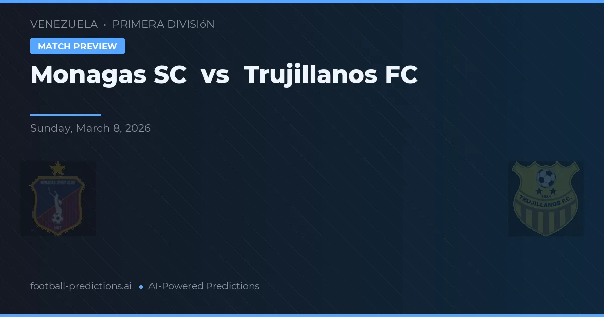 Monagas SC vs Trujillanos FC — typy i zapowiedź meczu