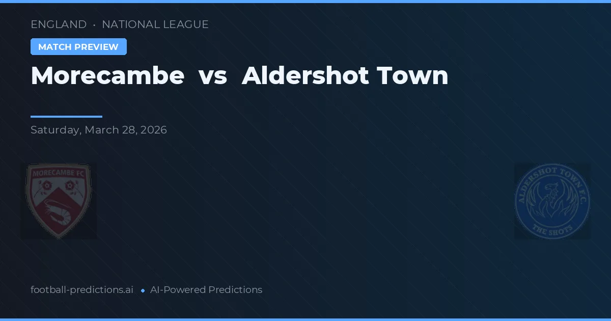 Morecambe vs Aldershot Town — typy i zapowiedź meczu