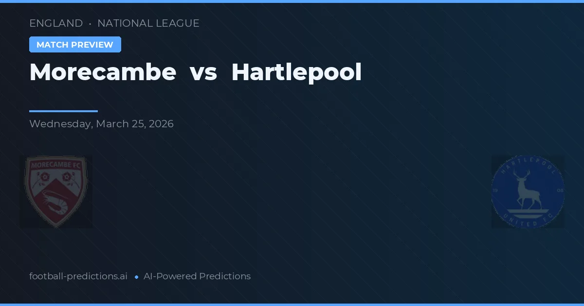Morecambe vs Hartlepool — typy i zapowiedź meczu