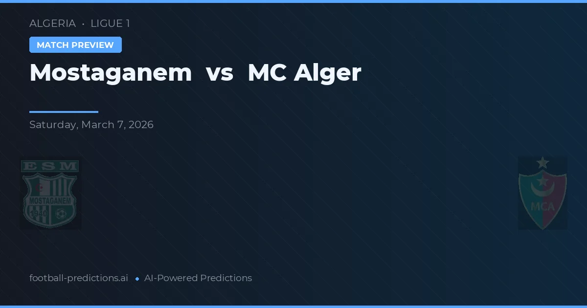 Mostaganem vs MC Algier — typy i zapowiedź meczu