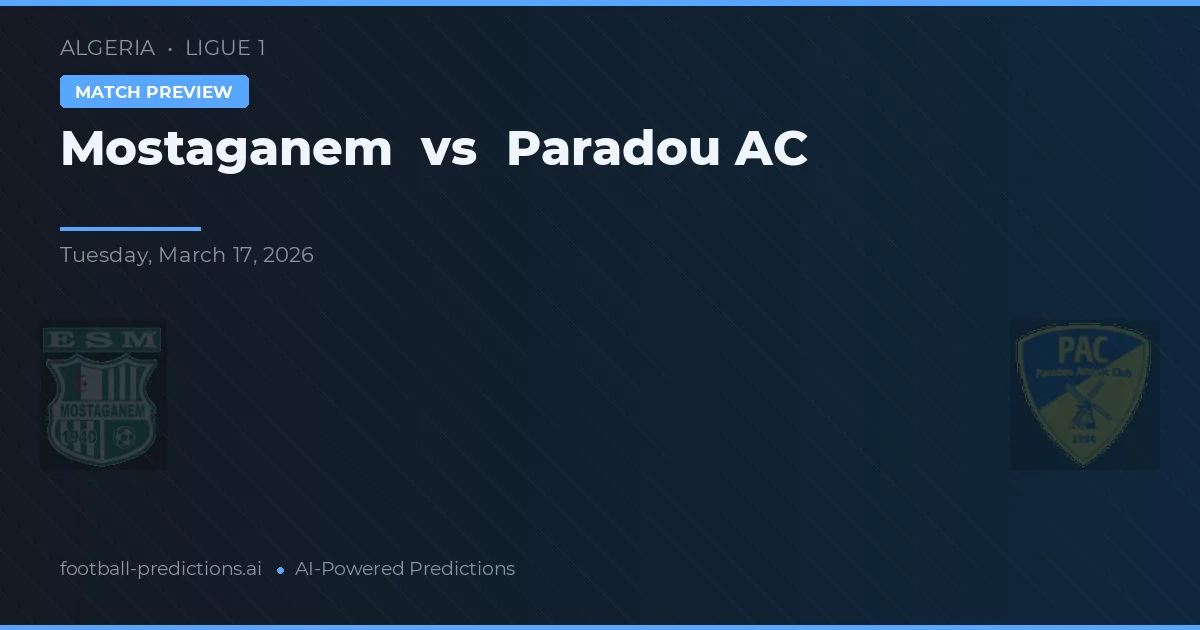 Mostaganem vs Paradou AC — typy i zapowiedź meczu