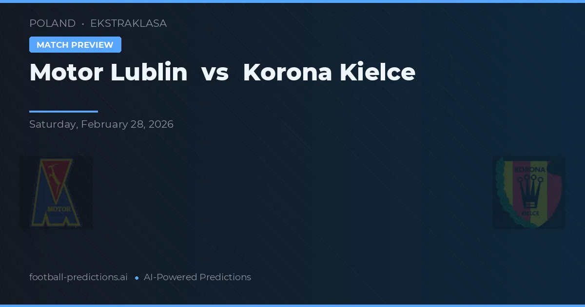 Motor Lublin vs Korona Kielce — typy i zapowiedź meczu