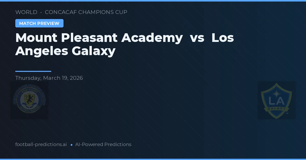 Mount Pleasant Academy vs LA Galaxy — typy i zapowiedź meczu