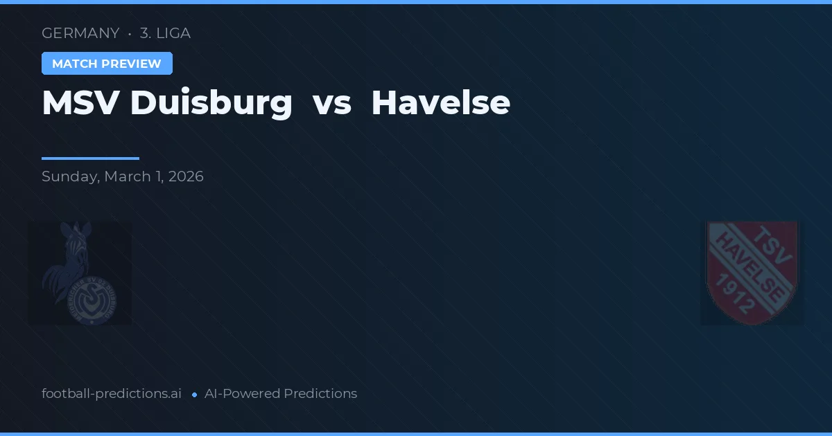 MSV Duisburg vs Havelse — typy i zapowiedź meczu