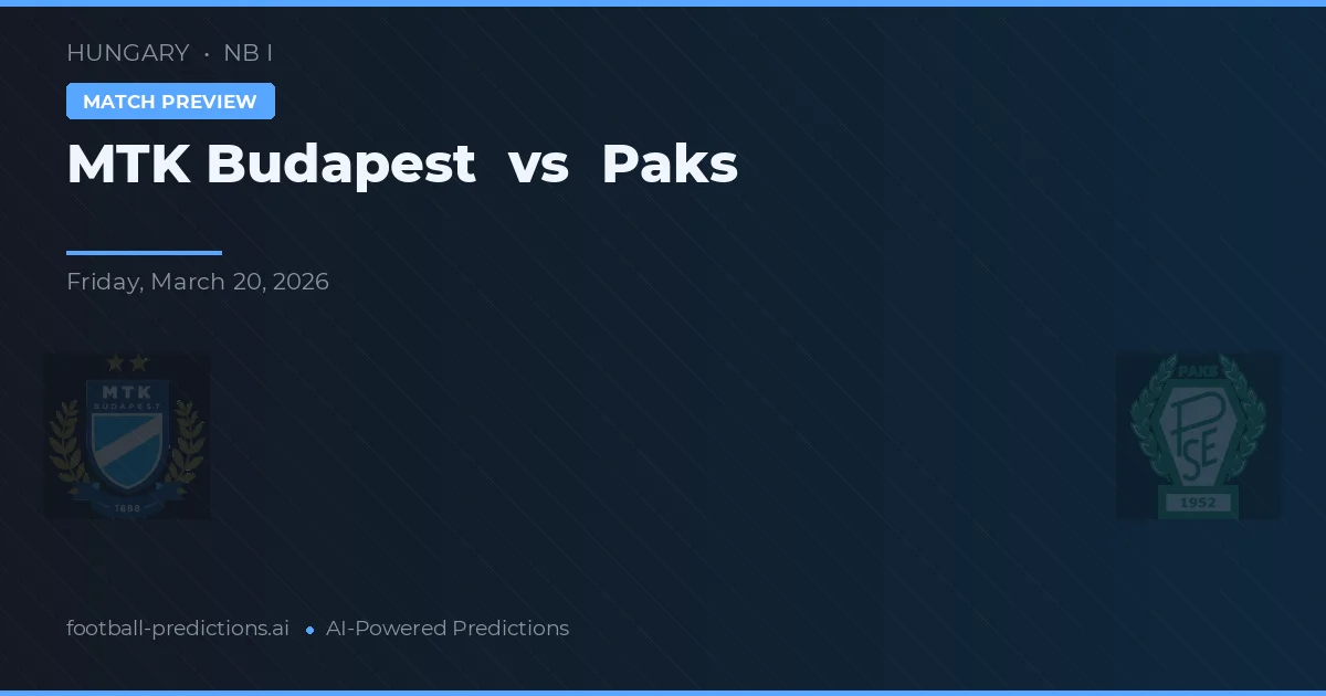 MTK Budapest vs Paks — typy i zapowiedź meczu