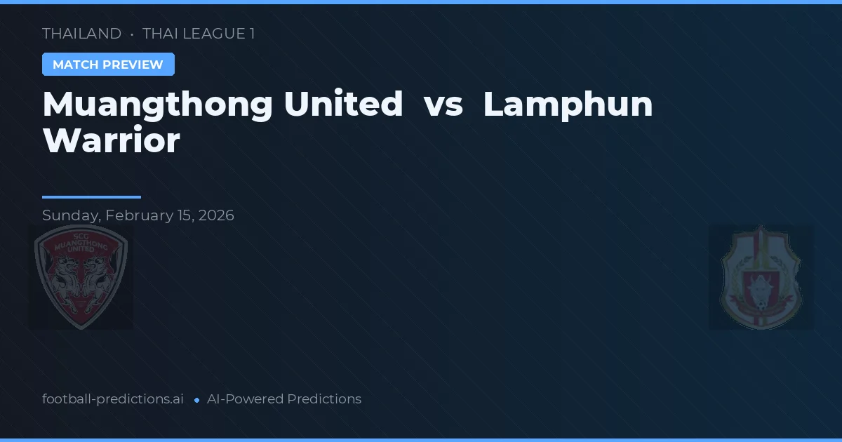 Muangthong United vs Lamphun Warrior — typy i zapowiedź meczu