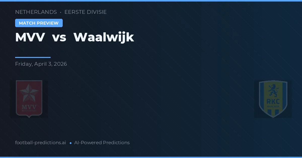 MVV Maastricht vs Waalwijk — typy i zapowiedź meczu