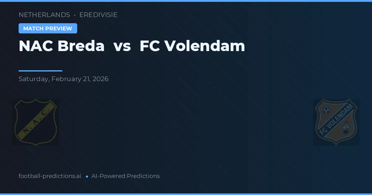 NAC Breda vs FC Volendam — typy i zapowiedź meczu