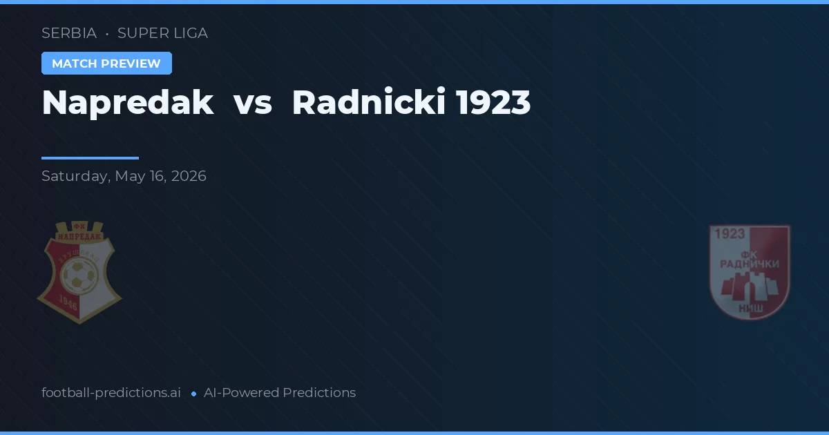 Napredak vs Radnički 1923 — typy i zapowiedź meczu