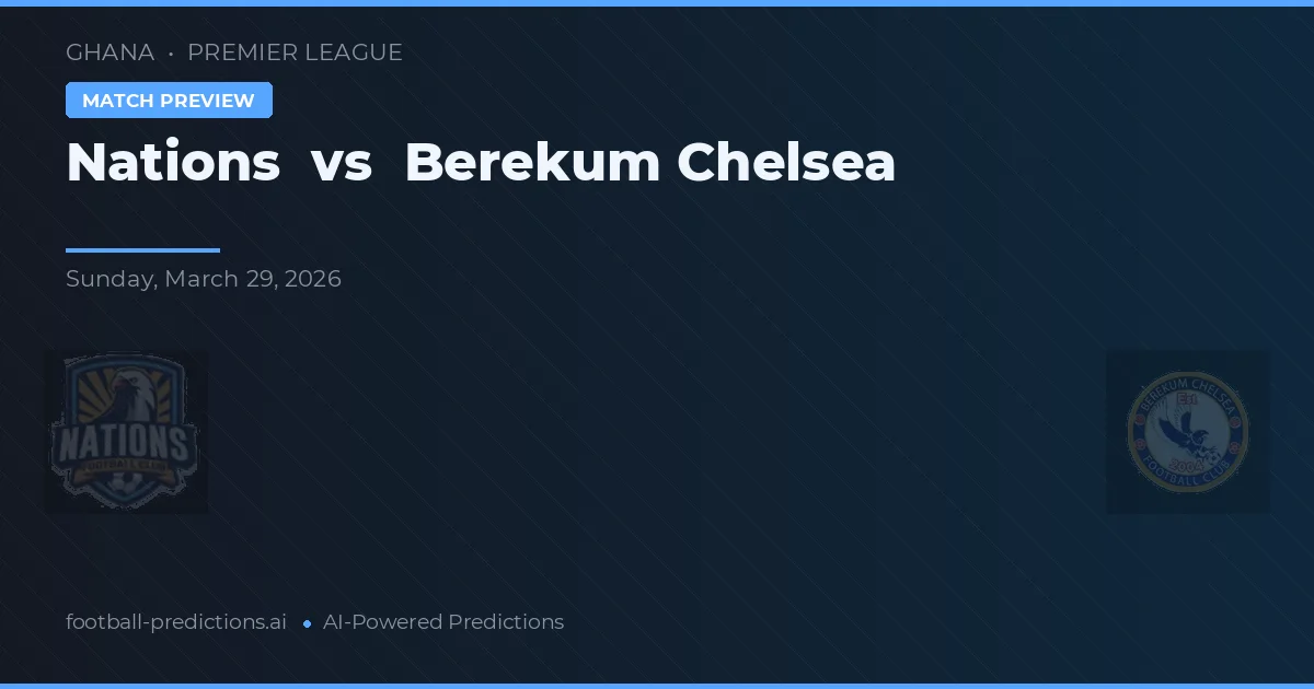 Nations vs Chelsea Berekum — typy i zapowiedź meczu