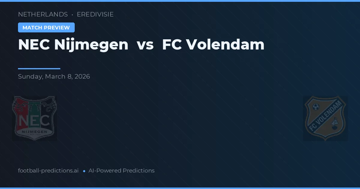 NEC Nijmegen vs FC Volendam — typy i zapowiedź meczu