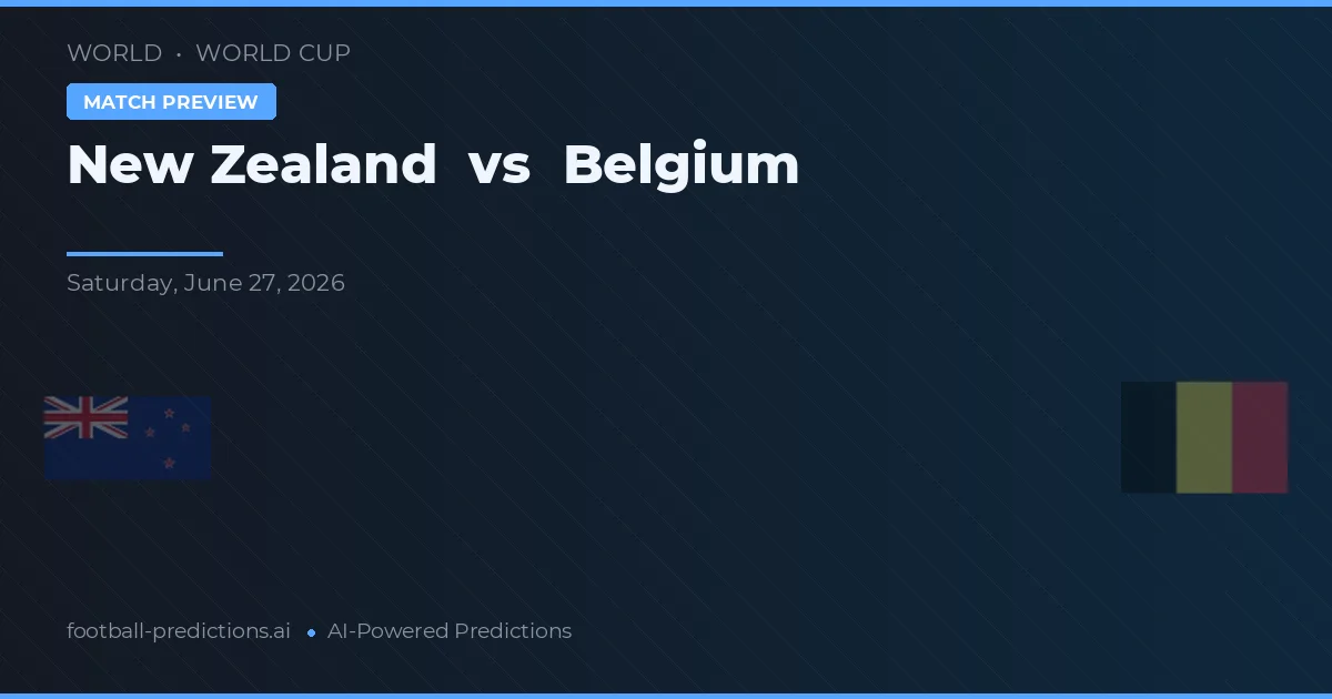Nowa Zelandia vs Belgia — typy i zapowiedź meczu