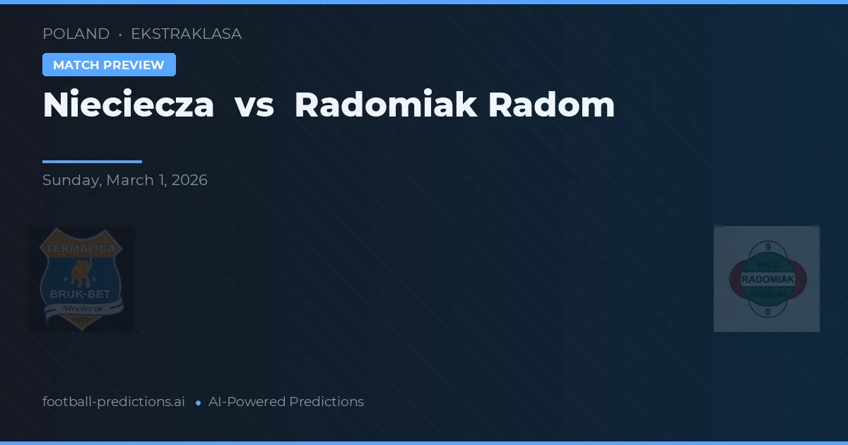Nieciecza vs Radomiak Radom — typy i zapowiedź meczu