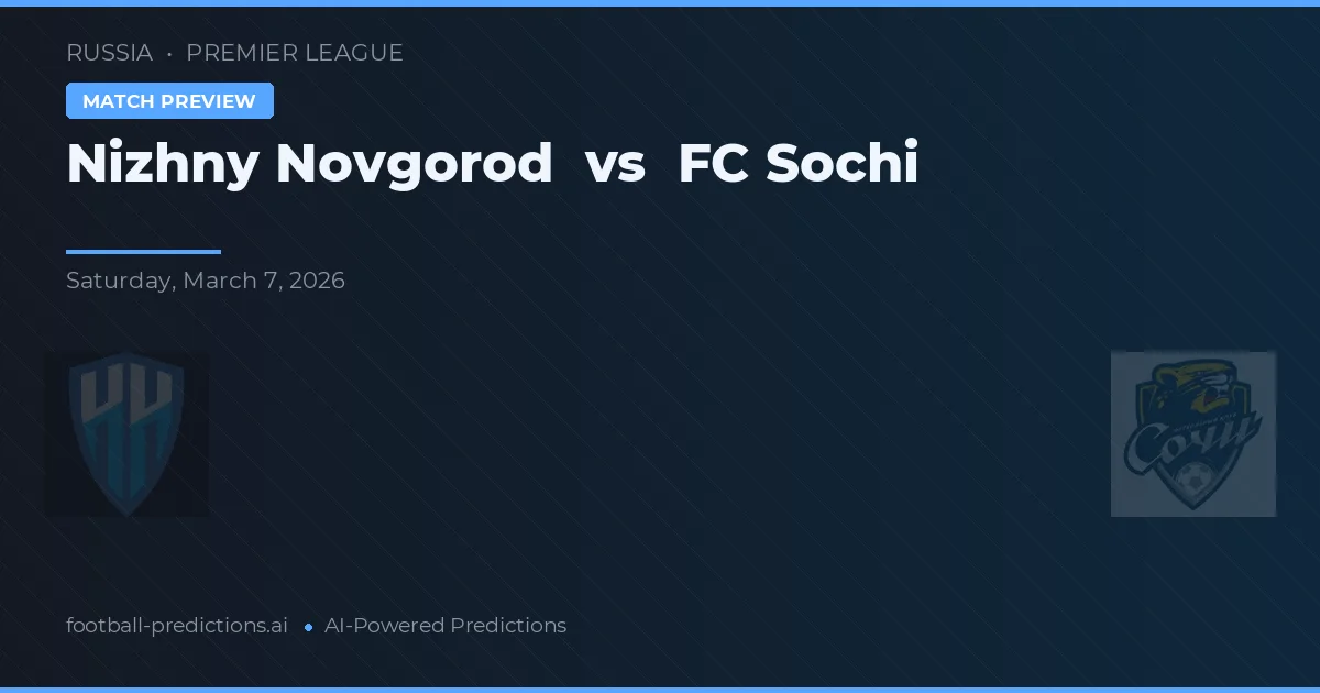 Nizhny Novgorod vs FC Sochi — typy i zapowiedź meczu