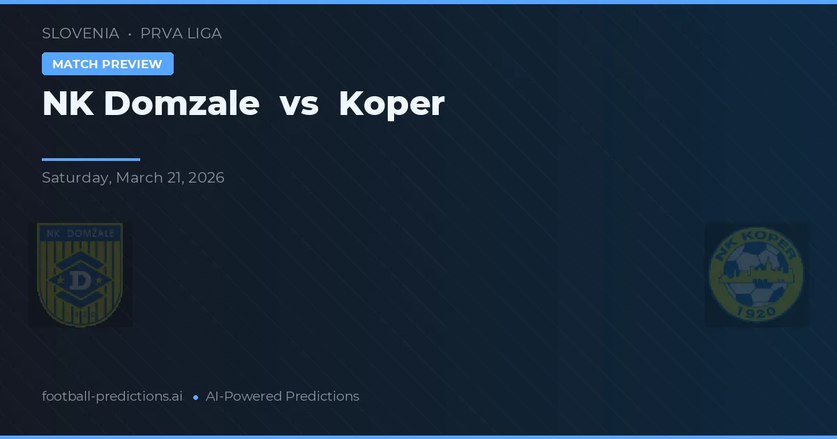NK Domžale vs Koper — typy i zapowiedź meczu