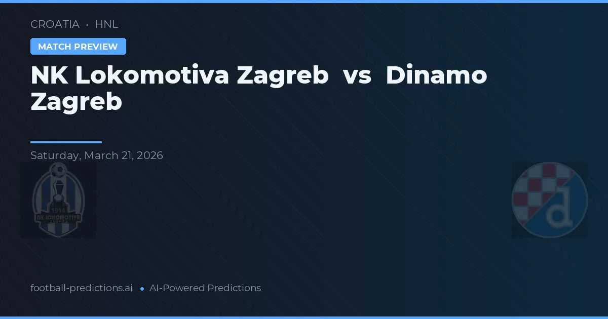 NK Lokomotiva Zagrzeb vs Dinamo Zagrzeb — typy i zapowiedź meczu
