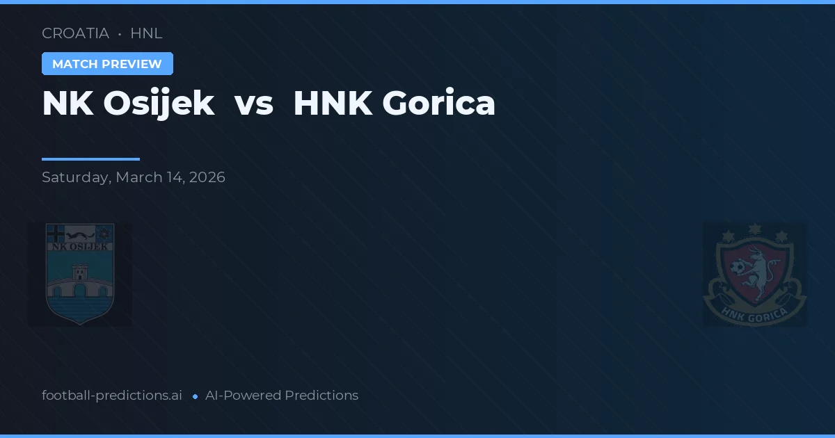 NK Osijek vs HNK Gorica — typy i zapowiedź meczu