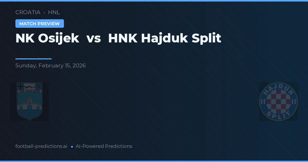 NK Osijek vs HNK Hajduk Split — typy i zapowiedź meczu