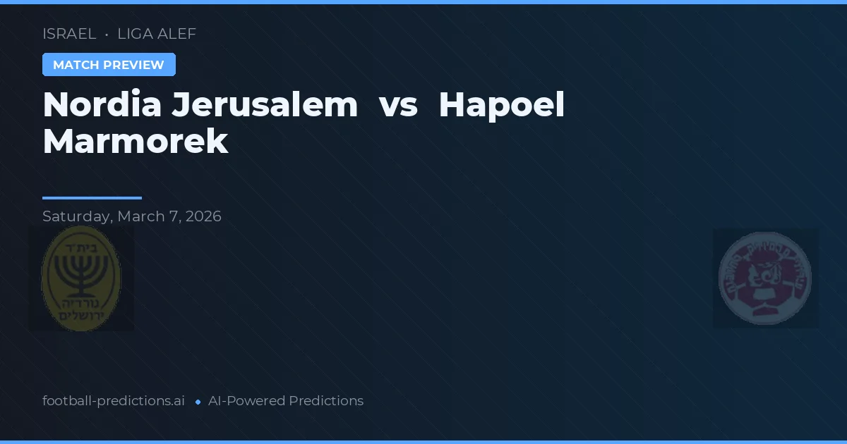 Nordia Jerozolima vs Hapoel Marmorek — typy i zapowiedź meczu