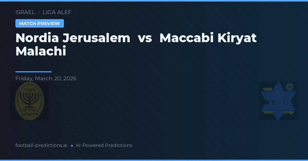 Nordia Jerozolima vs Maccabi Kiryat Malachi — typy i zapowiedź meczu