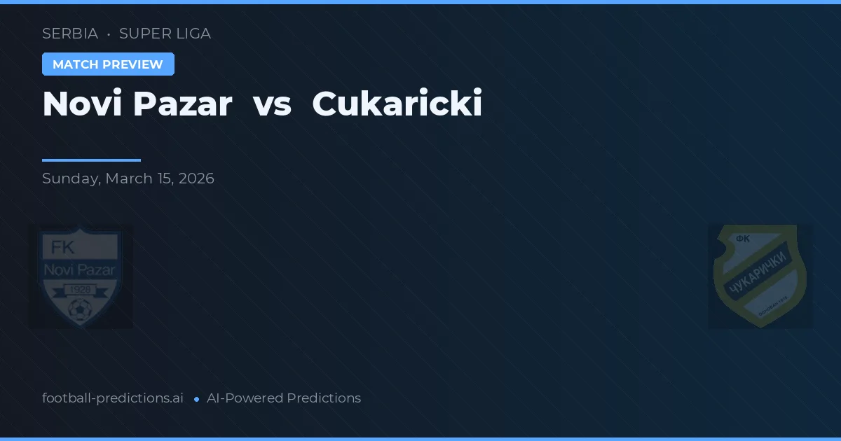 Novi Pazar vs Cukaricki — typy i zapowiedź meczu