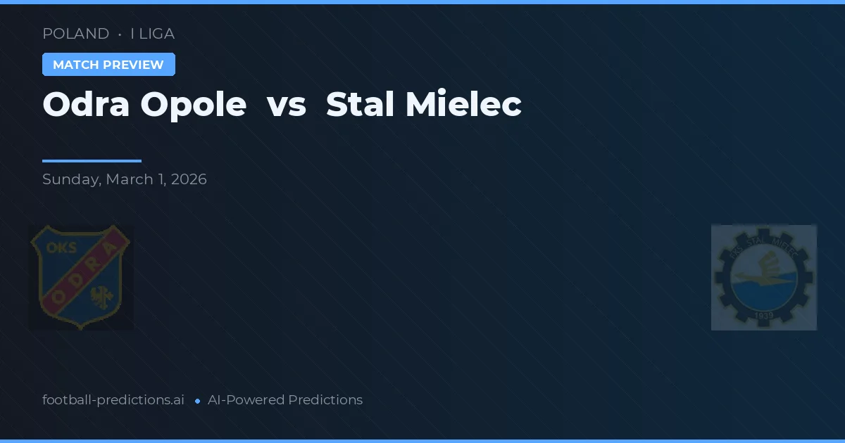 Odra Opole vs Stal Mielec — typy i zapowiedź meczu