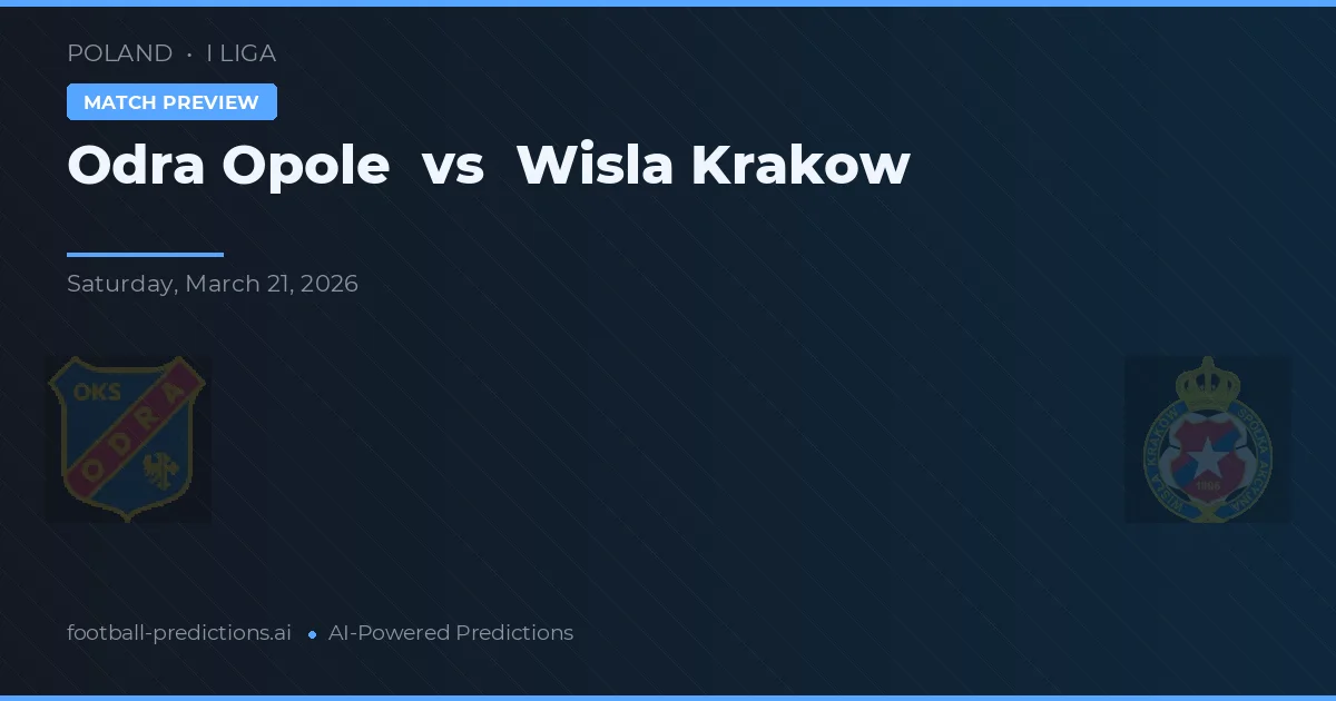 Odra Opole vs Wisła Kraków — typy i zapowiedź meczu