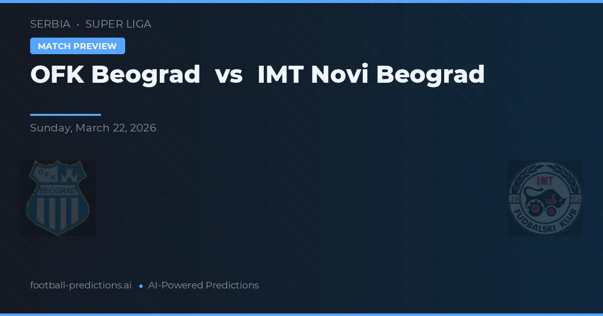 OFK Belgrad vs IMT Novi Beograd — typy i zapowiedź meczu