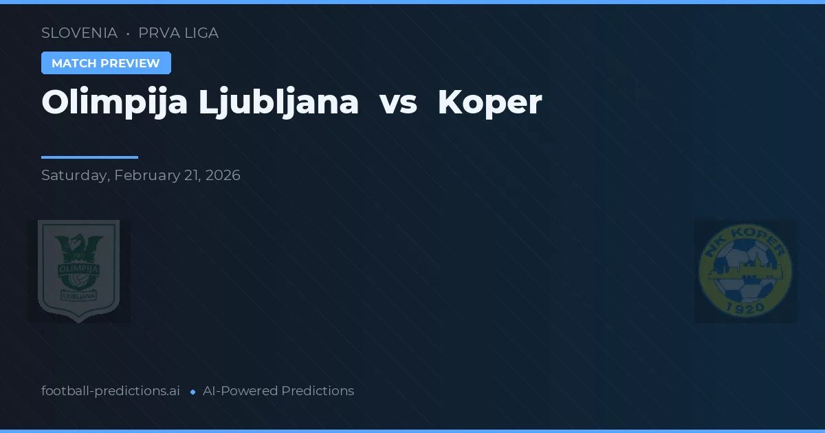 Olimpija Lublana vs Koper — typy i zapowiedź meczu
