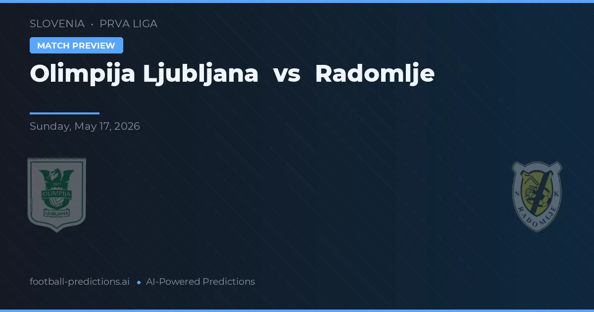 Olimpija Lublana vs Radomlje — typy i zapowiedź meczu