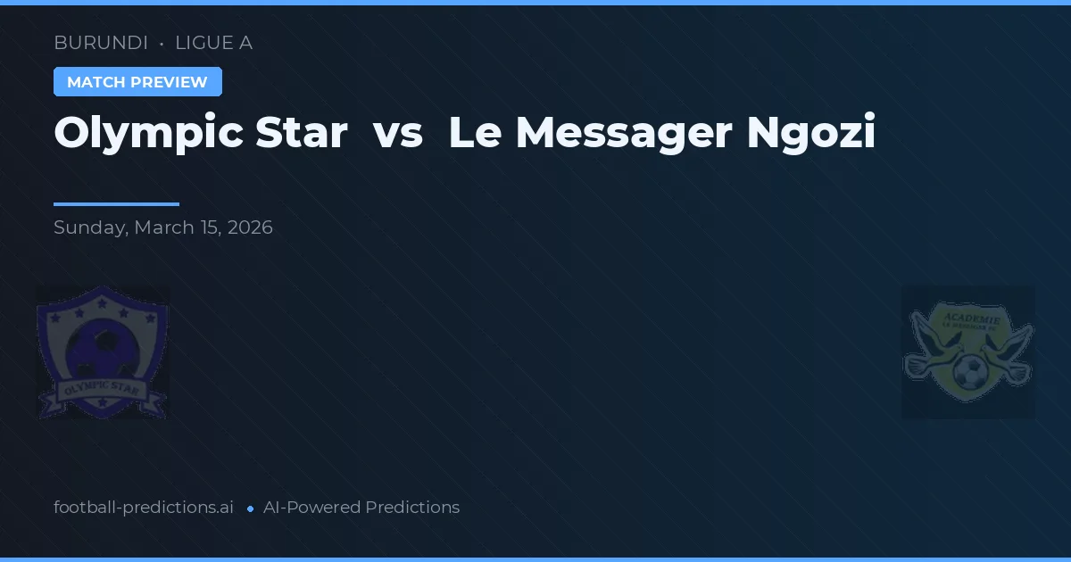 Olympic Star vs Le Messager Ngozi — typy i zapowiedź meczu