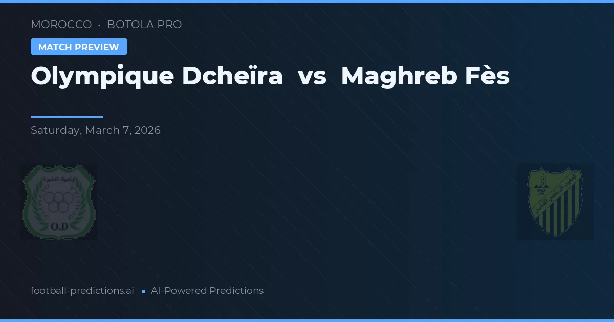 Olympique Dcheïra vs Maghreb Fès — typy i zapowiedź meczu