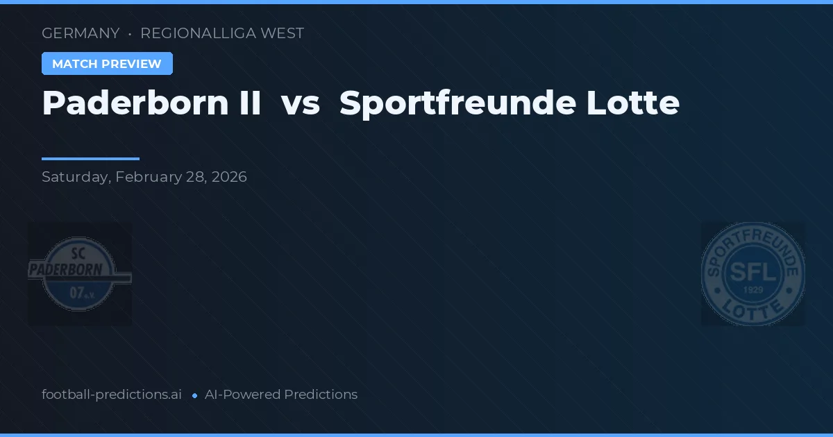 Paderborn II vs Sportfreunde Lotte — typy i zapowiedź meczu