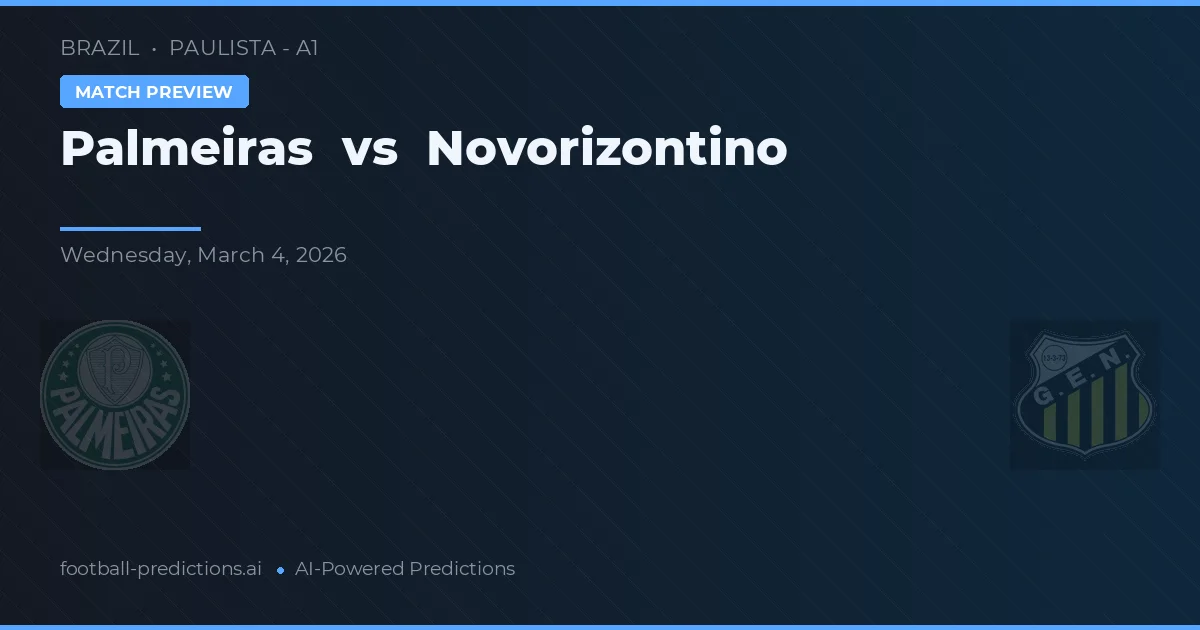 Palmeiras vs Novorizontino — typy i zapowiedź meczu