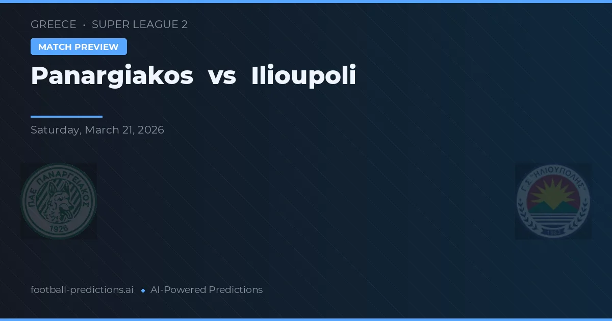Panargiakos vs Ilioupoli — typy i zapowiedź meczu