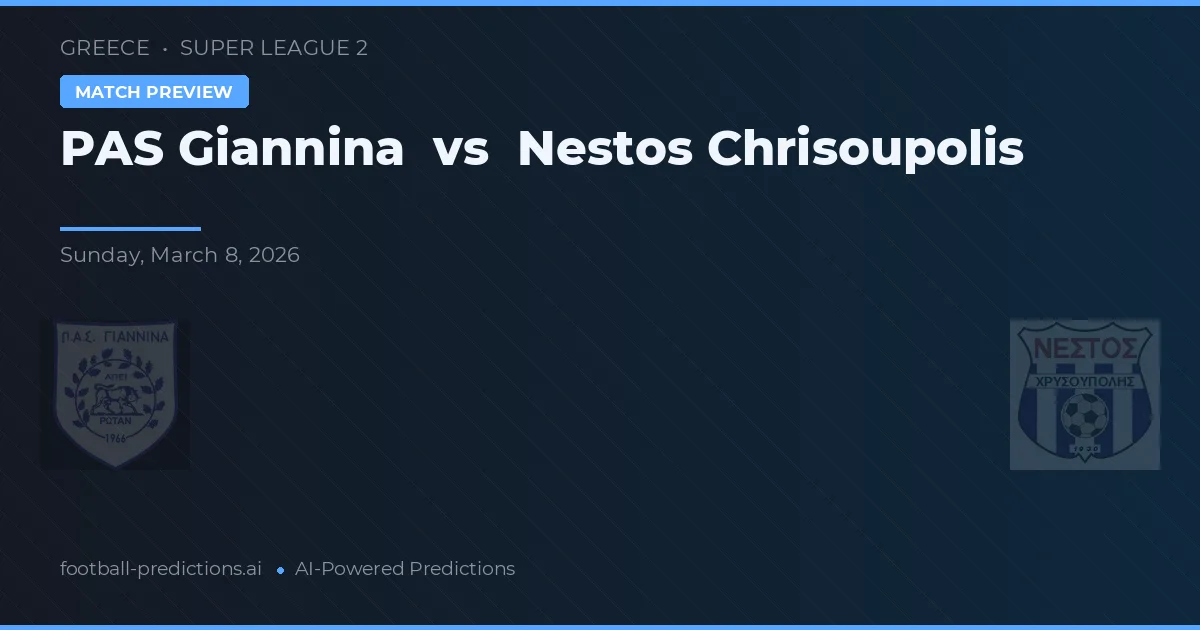 PAS Giannina vs Nestós Chrisoupolis — typy i zapowiedź meczu