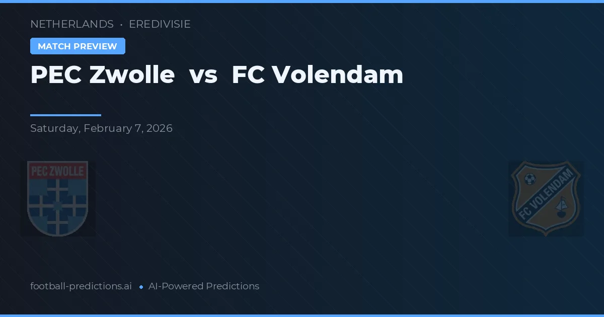 PEC Zwolle vs FC Volendam — typy i zapowiedź meczu