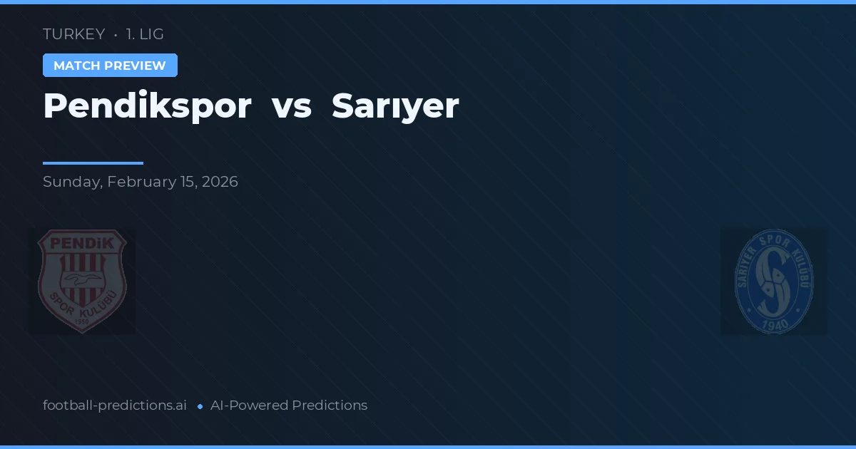 Pendikspor vs Sarıyer — typy i zapowiedź meczu