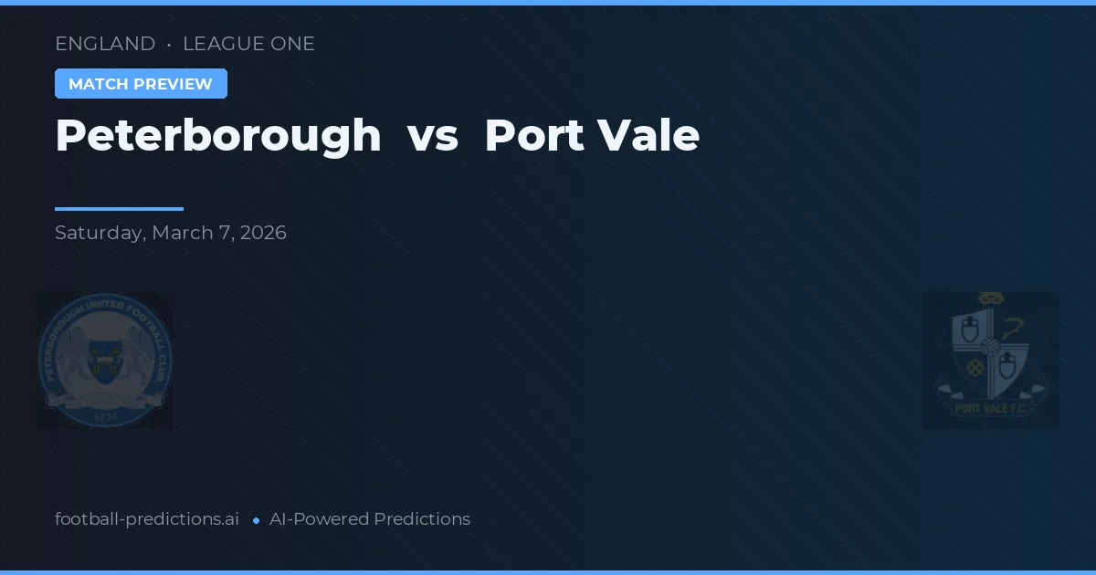 Peterborough vs Port Vale — typy i zapowiedź meczu
