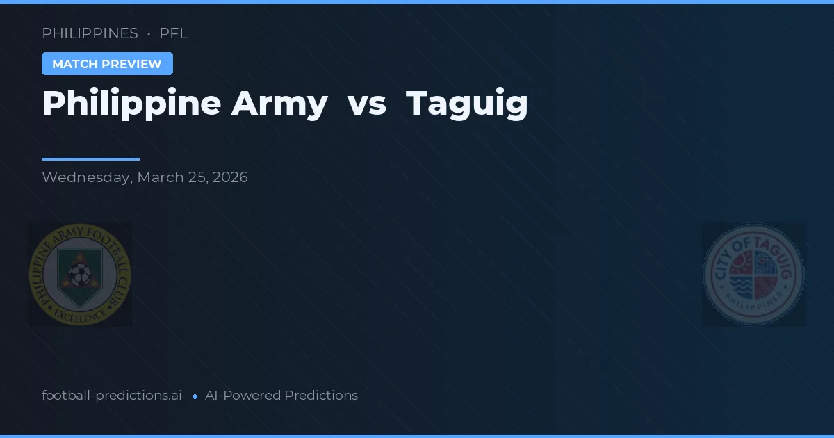Philippine Army vs Taguig — typy i zapowiedź meczu