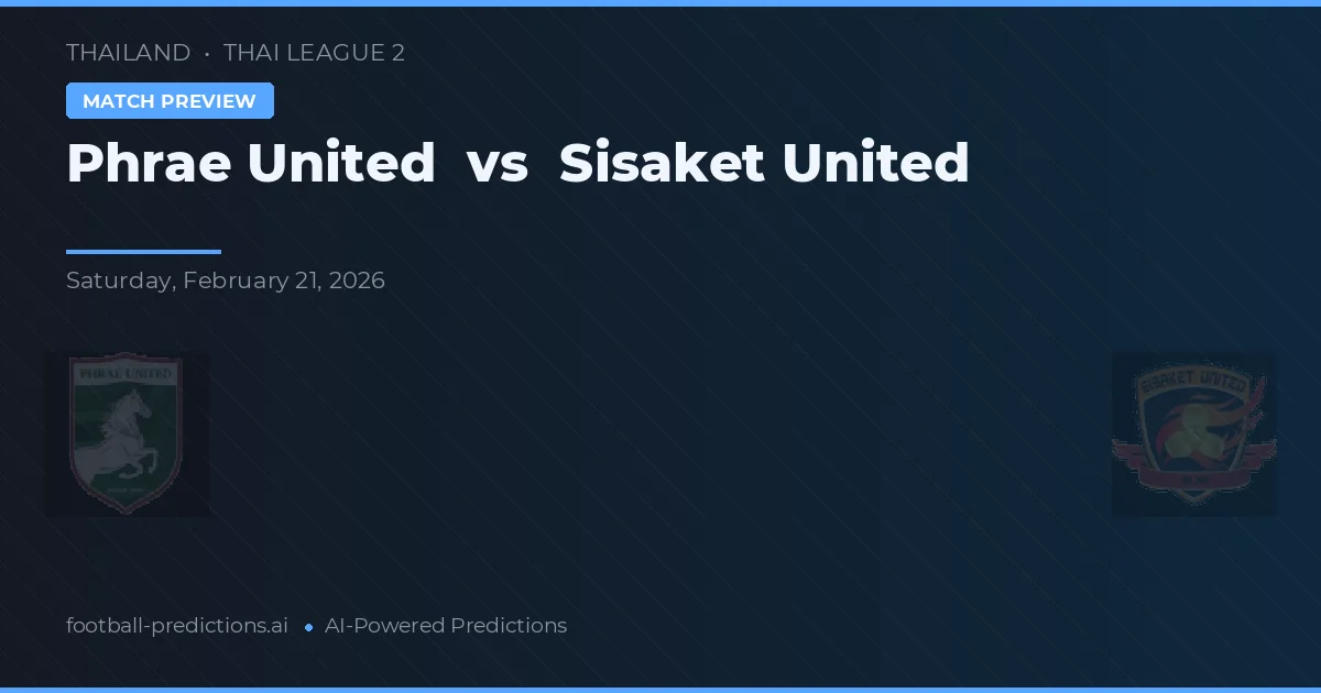 Phrae United vs Sisaket United — typy i zapowiedź meczu