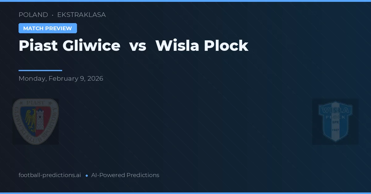 Piast Gliwice vs Wisła Płock — typy i zapowiedź meczu