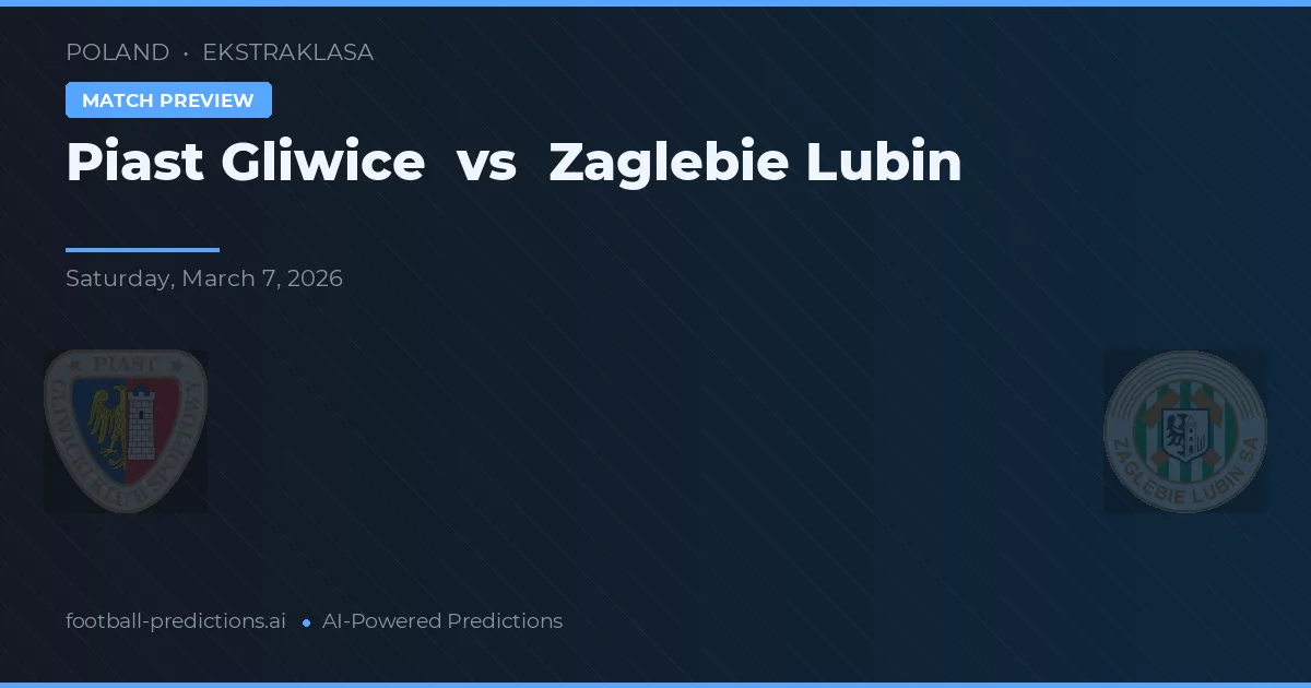 Piast Gliwice vs Zagłębie Lubin — typy i zapowiedź meczu