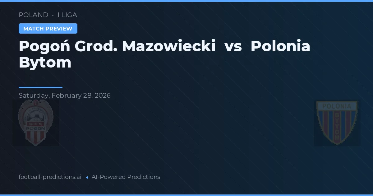 Pogoń Grodzisk Mazowiecki vs Polonia Bytom — typy i zapowiedź meczu