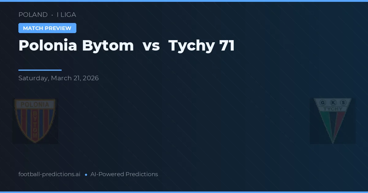 Polonia Bytom vs Tychy 71 — typy i zapowiedź meczu