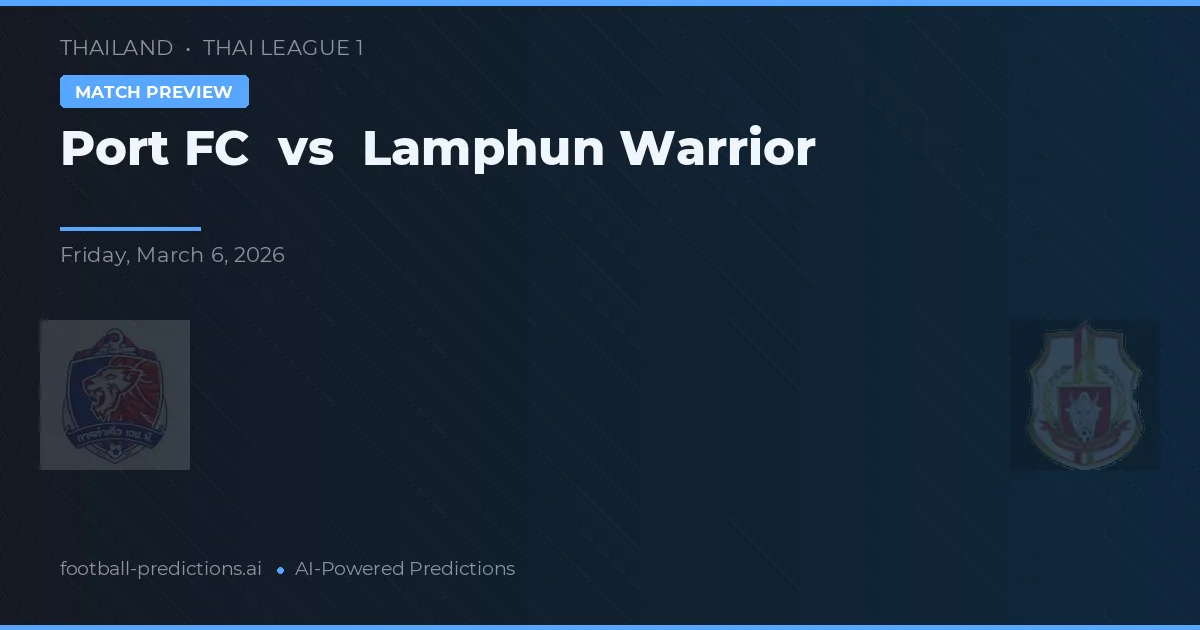 Port FC vs Lamphun Warrior — typy i zapowiedź meczu