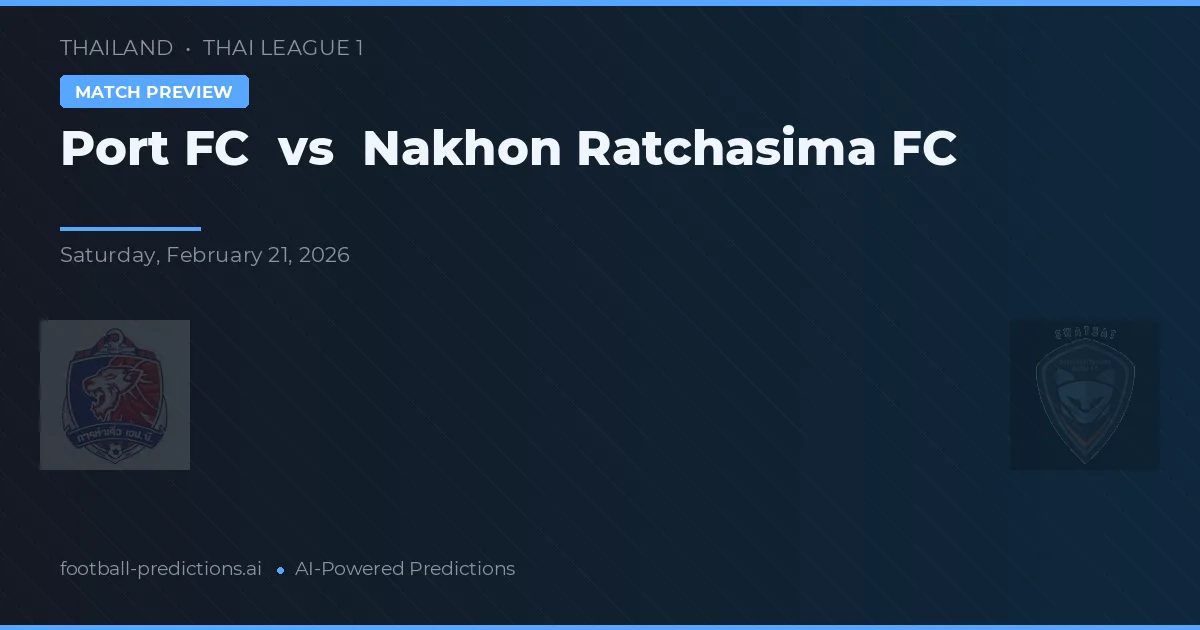 Port FC vs Nakhon Ratchasima FC — typy i zapowiedź meczu